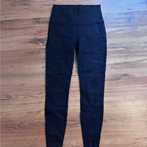lululemon athletica Black High-Rise Mesh-Detail Leggings